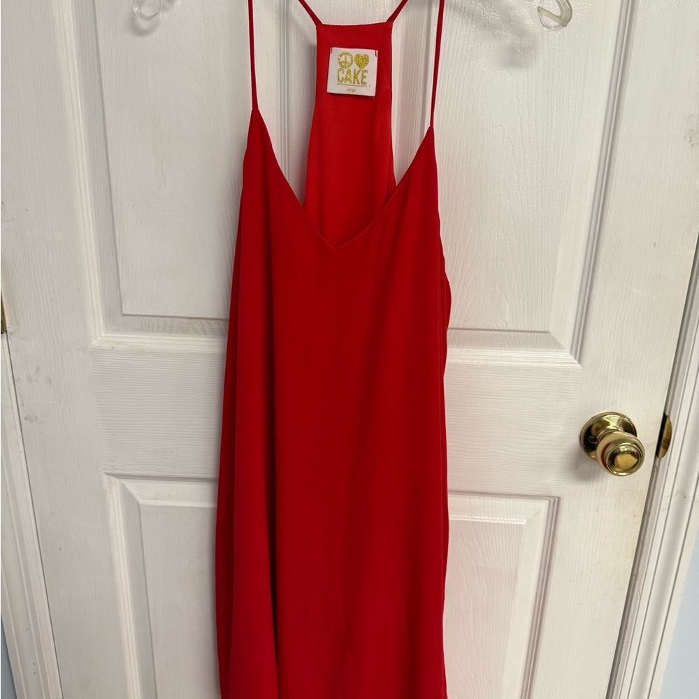 Red Mini Dress by Peace, Love and Cake size L